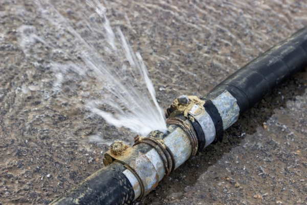 pipe leaking water depicting water line repair