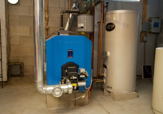 Boiler System installed depicting heating oil filter change