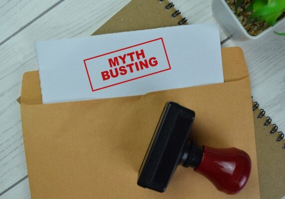 myth busting stamp on paper inside an envelope depicting home heating myths