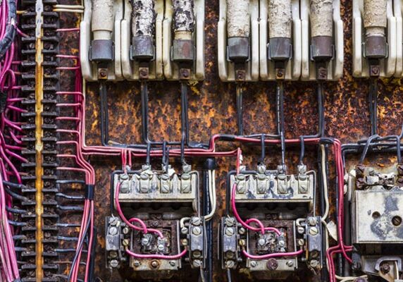 old rusted electrical panel